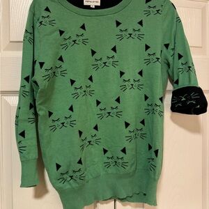 Pepaloves Cat-lovers Sleepy-kitty Cotton-knit crewneck sweater